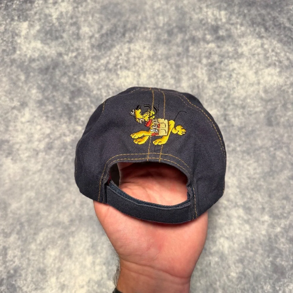 Vtg Disney World Construction Crew Kids Hat Mickey Mouse Donald Duck Cap 2004